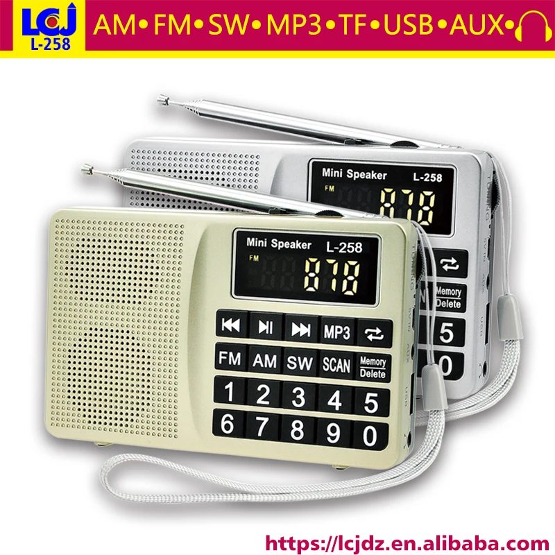 L 258 многодиапазонный fm am mw sw радиоприемник mp3 плеер с tf карты и USB флэш накопитель