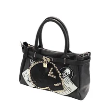 PUNK Style Female Motorcycle Bag Belt Lock Rivet Chic Printing Black Dark Geen Hand Bag Women Street Style PU Large Handbag