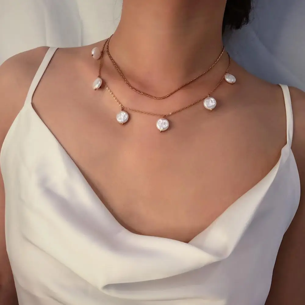

irregular pearl pendant necklace women korean necklace fashion jewelry kolye