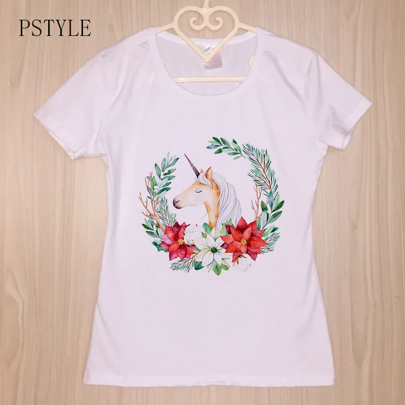

Harajuku Women TShirt Kawaii Unicorn Printed Funny T Shirts Summer Cute Female Tee Shirt Graphic Hipster Tumblr White Tops
