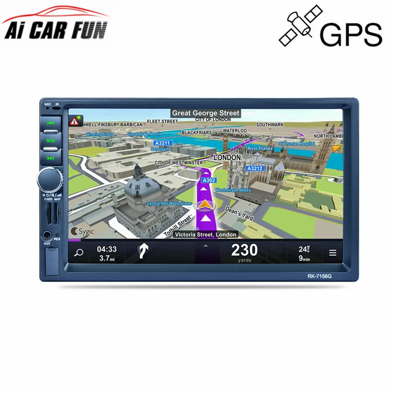 

RK-7156G 7" Touch Screen Bluetooth 2Din Car Radio FM/AM/RDS Radio GPS Navigation Car Multimedia Player Mobile Phone Function