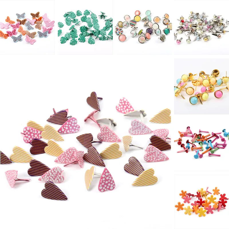 

Mix Butterfly Flower Leaf Shape Rhinestone Studs And Spikes For Clothes Round Square Brads Scrapbooking Embellishment Fastener