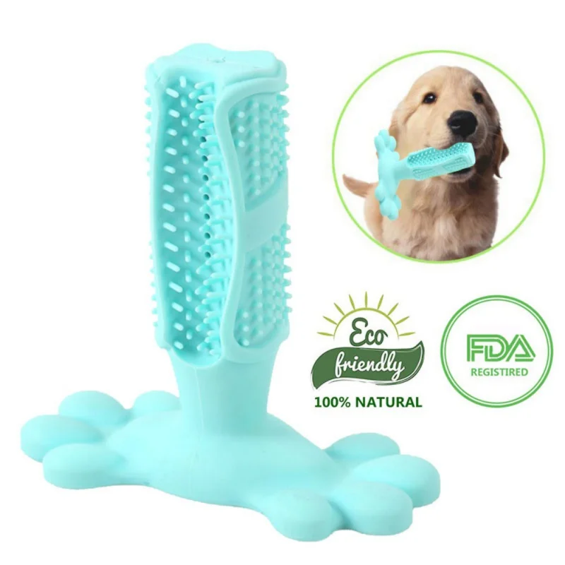 

Dog Rubber Toothbrush Toy Brush Stick Pet Chewing Play Puppy Oral Care Tool
