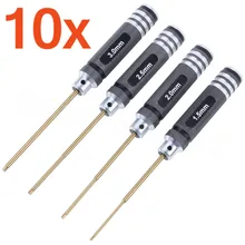 10 комплектов 4 шт./компл. Титан Сталь 1,5 мм 2,0 мм 2,5 мм 3,0 мм шестиугольный отвертка ключ Хобби Набор инструментов для ремонта для радиоуправляемых моделей