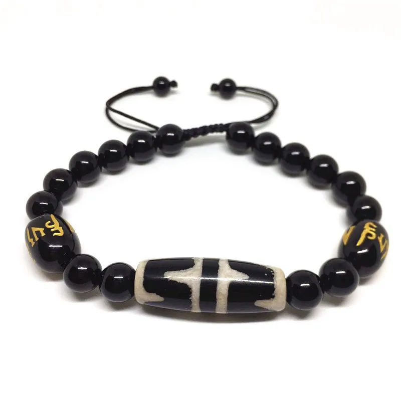 

Beautiful Design Men and Women's Bracelet Double Tiger tooth Dzi Beads Vintage Style Tibet Free Shipping