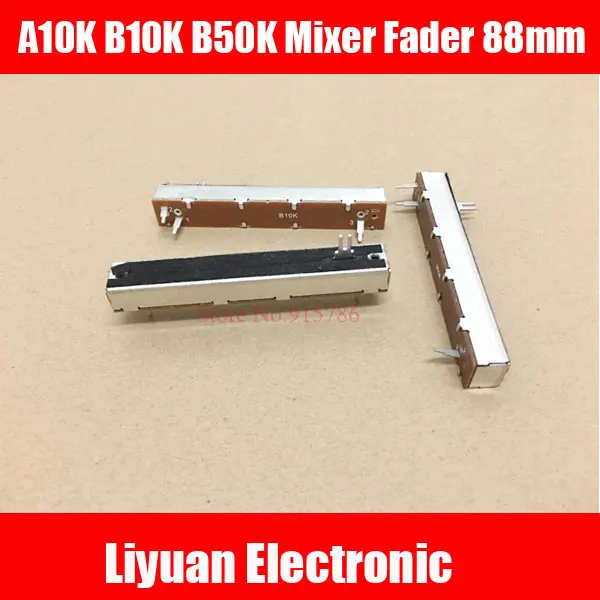 

10pcs Mono SL60V A10K B10K B50K Mixer Fader 88mm Straight Slide Potentiometer Volume Control 3pin