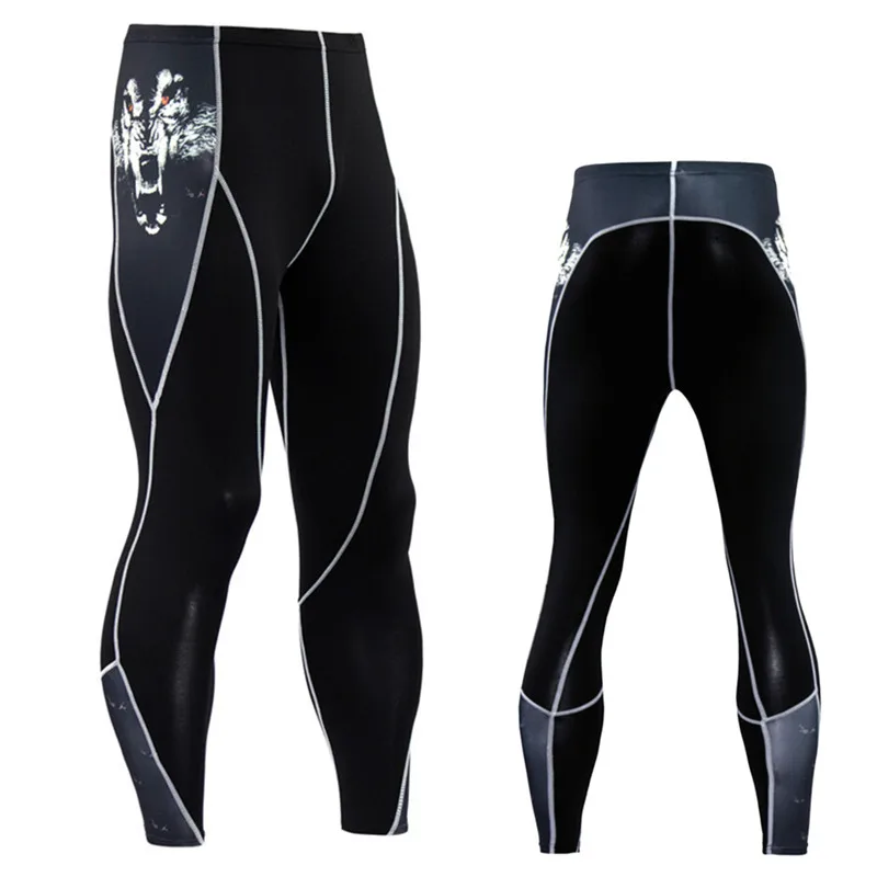 Компрессионные обтягивающие штаны с 3D принтом Мужские тренажерные залы Фитнес Леггинсы для бодибилдинга мужские джоггеры брюки форма для MMA брюки