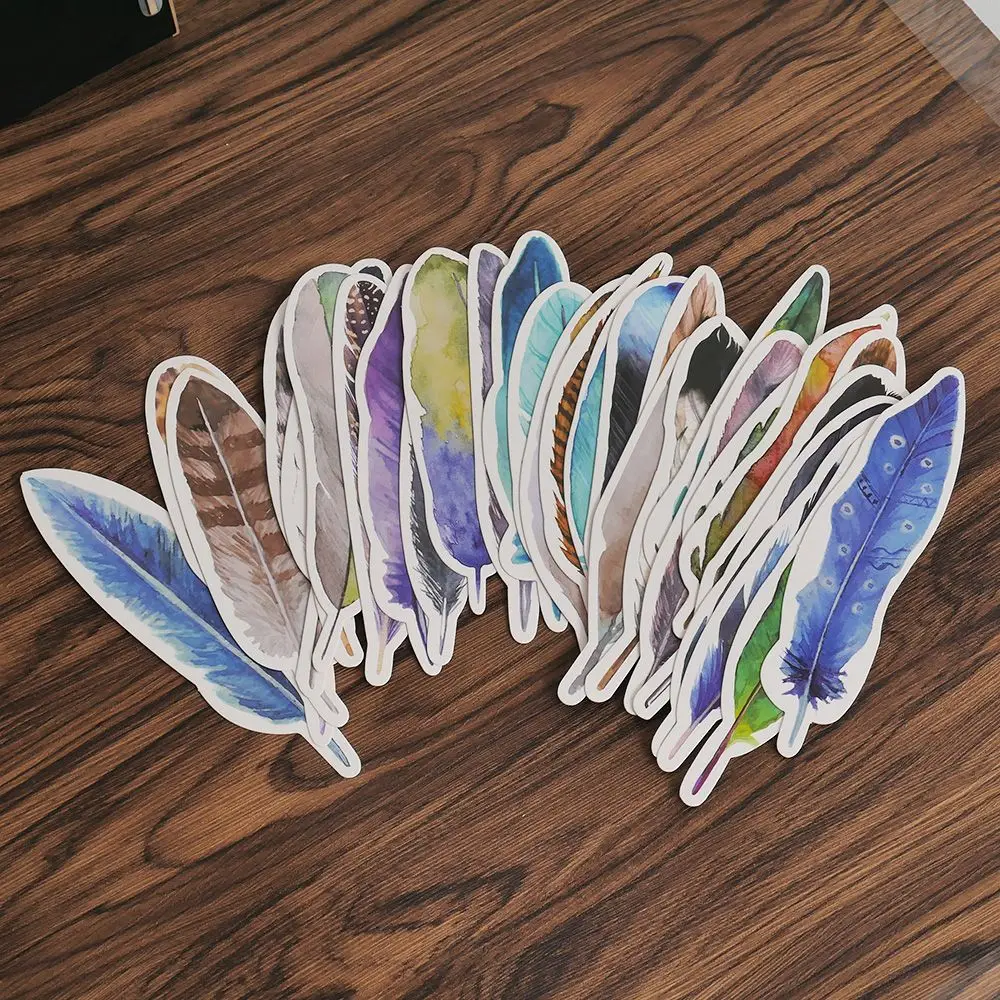 30Pcs/Box Colorful Feather Bookmark Paper Cartoon Animals Bookmark Student Gift Stationery Film Bookmark 30Pcs/Box Colorful Feather Bookmark Paper Cartoon Animals Bookmark Student Gift Stationery Film Bookmark