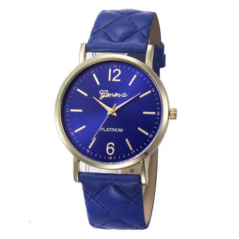 

Geneva Roman Women Watch Fashion Casual Women Leather Band Quartz-Watch Ladies Elegant Watch Clock reloj mujer #D