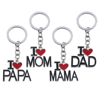 

I Love Mom/Dad/Mama/Papa Letters Pendant Keychain Father's/Mother's Day Jewelry