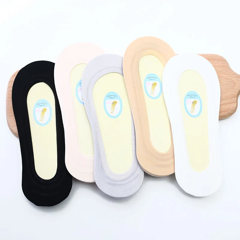 

2 pairs/lot Women Socks Simple And Stylish Solid Color Cotton Sock Fashion Ankle Boat Short Ice Silk Slip Socks 5 Colors
