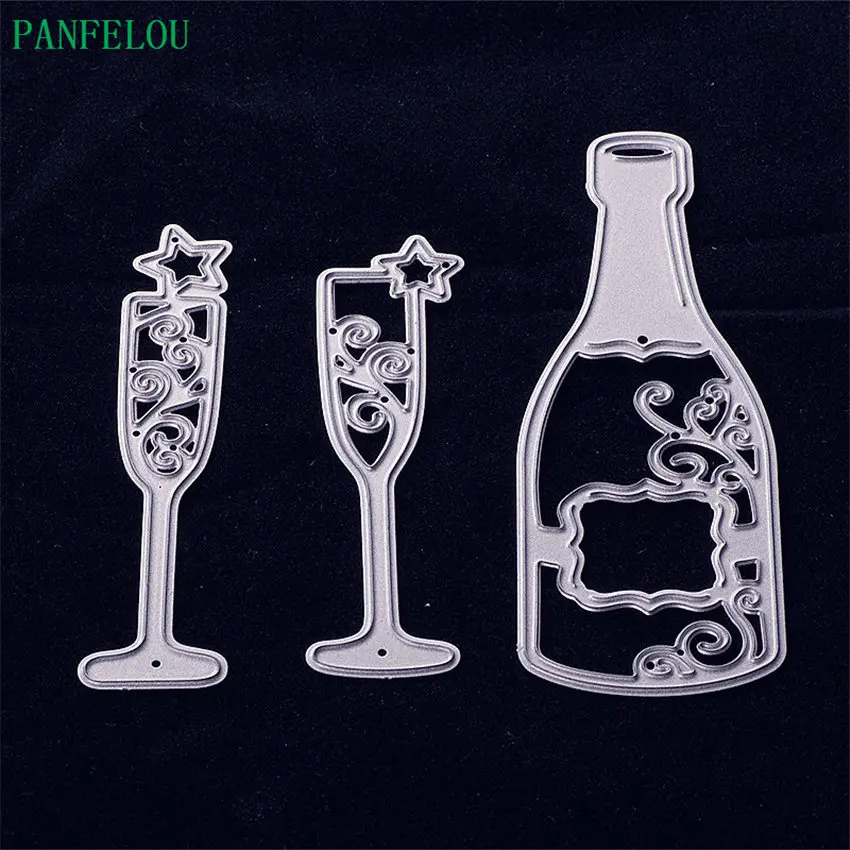 

PANFELOU Metal craft Three bottles paper die cutting dies for Scrapbooking/DIY Christmas wedding Halloween cards