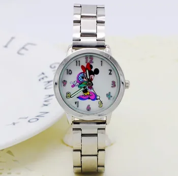 

2019 NEW Cute Cartoon Mickey Minnie style Children's Watches Kids Student Girls boys Quartz Metal steel Wrist Watch JA7
