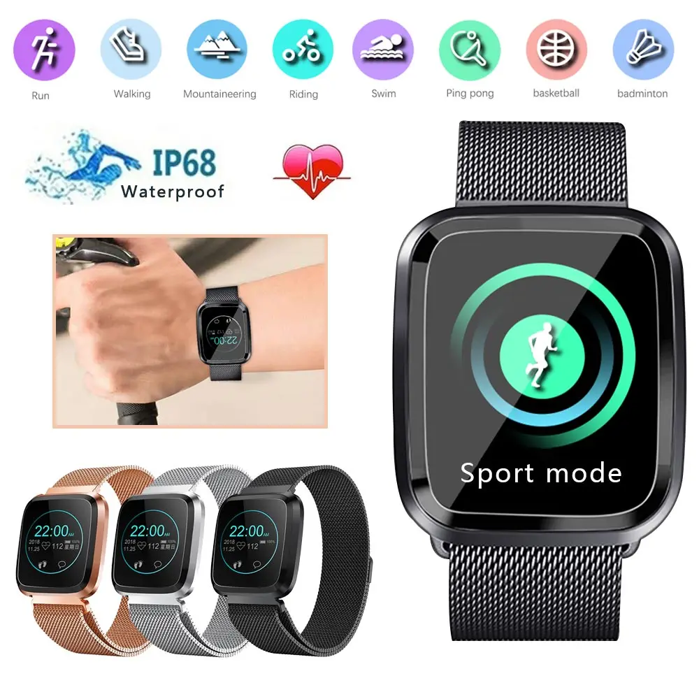 

Smart Watch Men Blood Pressure Waterproof Smartwatch Women Heart Rate Monitor Fitness Tracker Watch GPS Sport For Android IOS