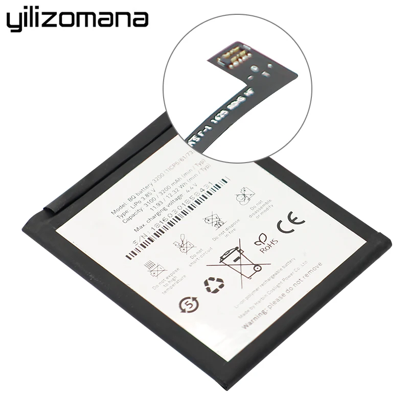 Yilizomana оригинальная настоящая емкость аккумулятора для телефона 3200 для BQ Aquaris X5 Plus высококачественные сменные батареи 3200 мАч