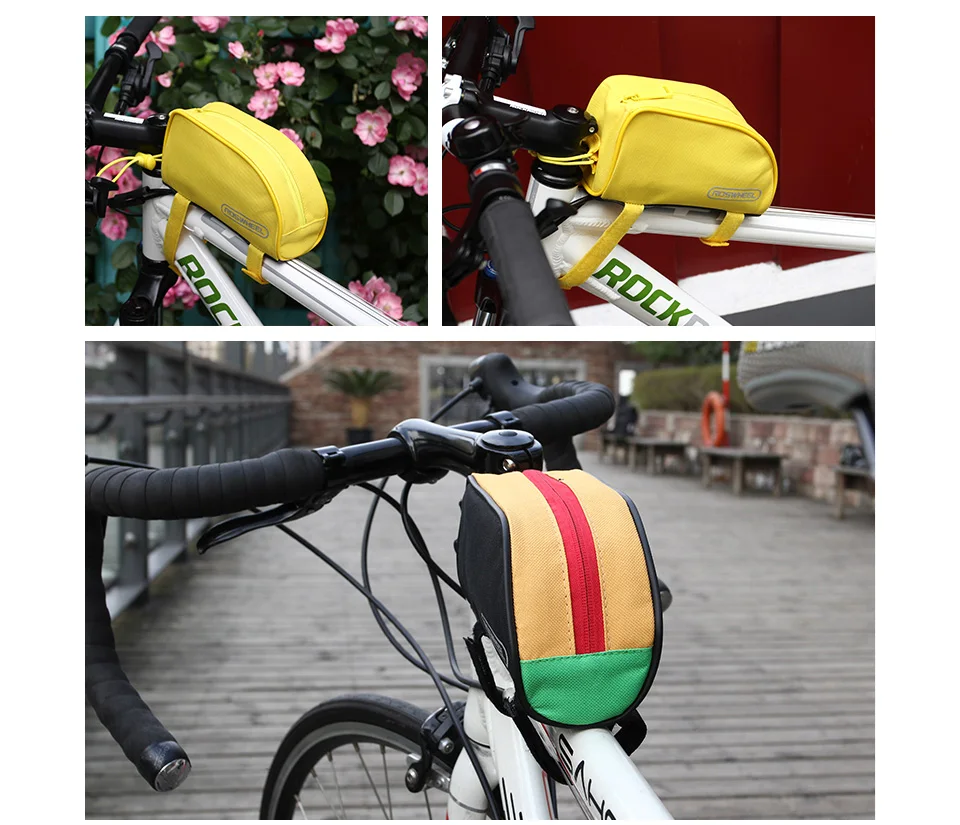 Clearance Roswheel 600D Polyester PVC Outdoor MTB Road Bike Cycling Bicycle Frame Pannier Front UPPER Tube Package Bike Beam Saddle Bag 2