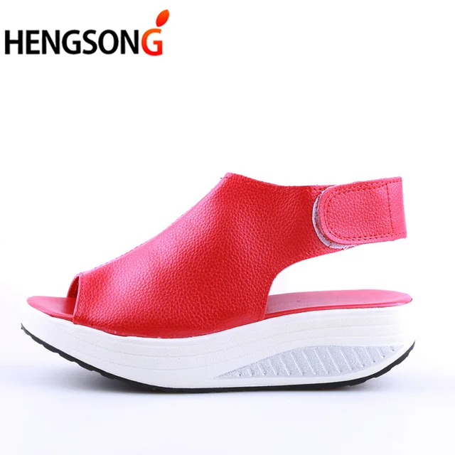 2018 Fashion Women Summer Female Sandals Vintage Wedges Platform Shoes Peep Toe Sandal High Heels Fish Toe Shoes Zapatos Mujer