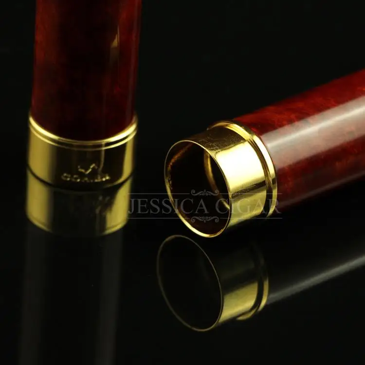 Red Metal Travel Cigar Tube Jar Holder Mini Cigar Humidor Portable