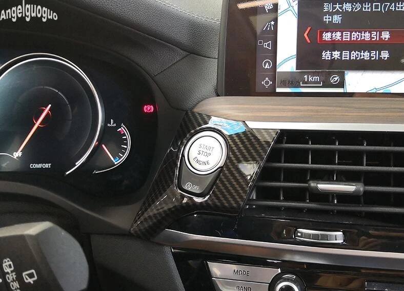 Для BMW X3 G01 2018 ABS углеродное волокно/Хромированный автомобильный двигатель Start Stop
