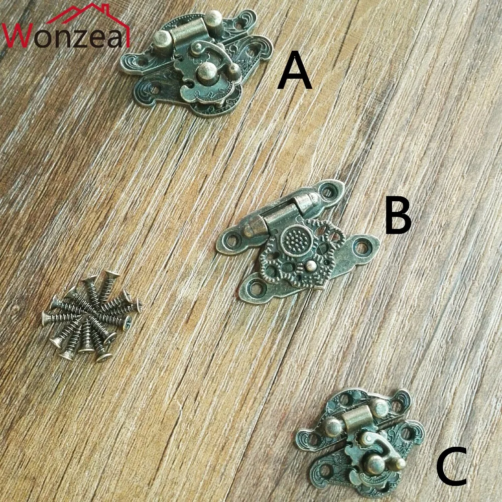 

Ancient Swing Hasp Jewelry Wooden Box Lock Catch Latches Box Buckle Clasp Hardware Alloy Buckle