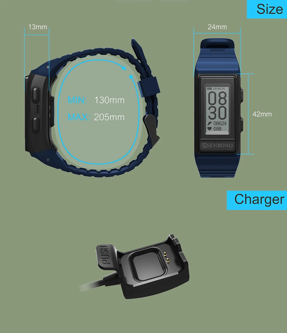 SENBONO смарт-браслет IP68 Водонепроницаемый gps спортивные часы фитнес-браслет трекер активности высота пульсометр браслет