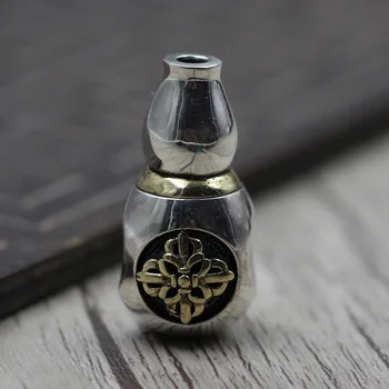 

925 sterling silver retro gourd tees inlaid brass cross vajra necklaces bracelets diy accessories