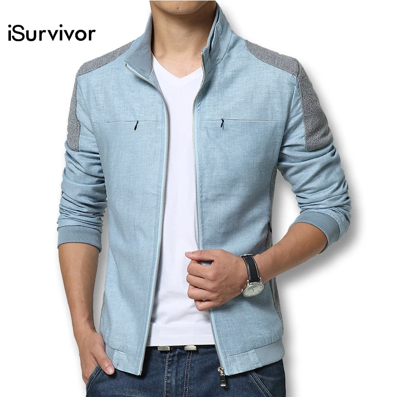 

Spring Summer 2019 Men Jackets Fashion Casual Men's Coats Slim Fits Plus Size 3XL 3 Colors Linen Men's Clothing Soft Outwears