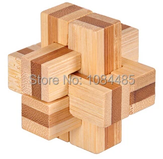 

High Quality Bamboo Interlocking Cross Puzzle for Adults Size 4.5*4.5 CM