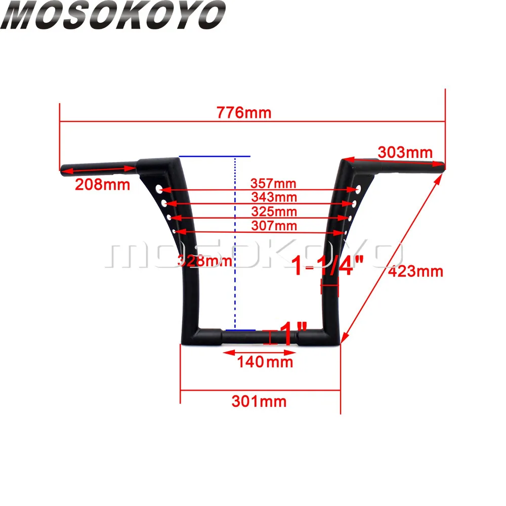 Мотоцикл черный APE вешалка руль 1" Rise Drag Fat Bar 30,5" широкий для Harley Softail FLST FXST Sportster XL Touring