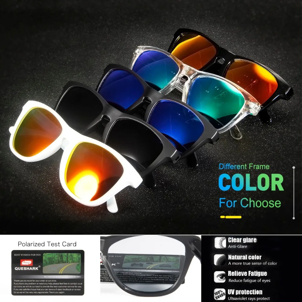 Queshark солнцезащитные очки для мужчин поляризационные спортивные рыболовные солнцезащитные очки для мужчин Gafas De Sol Hombre вождения велосипедные очки для рыбалки