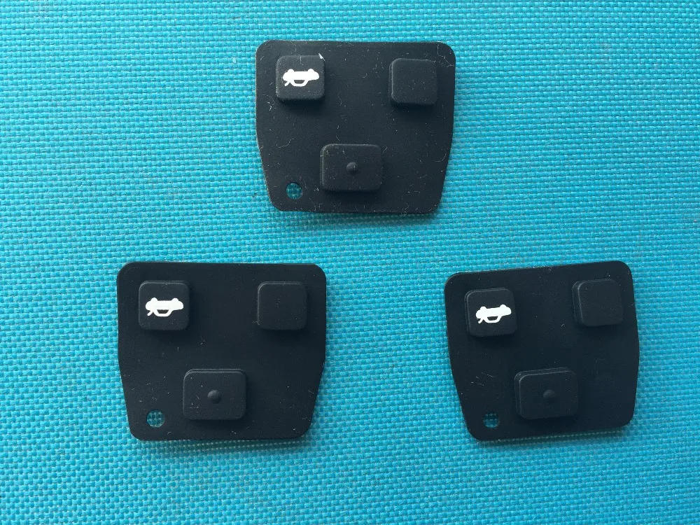 3 шт.(3 шт./лот) 2 3 кнопки резиновый коврик для ключей Замена кнопки брелок для ключ для Toyota Corolla пульт дистанционного управления Флип ключ оболочки