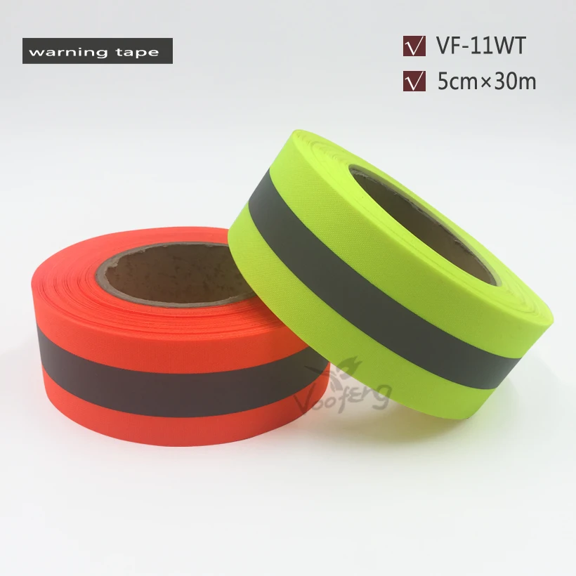 50mm X 30m Fluorescent yellow&Fluorescent orange Warning Tape for