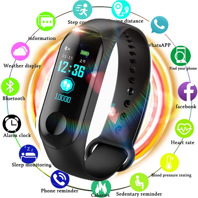 

Smart Wrist Band Fitness Heart Rate Monitor Blood Pressure Pedometer Health Running Sports Smart Watch Men Women For IOS Android