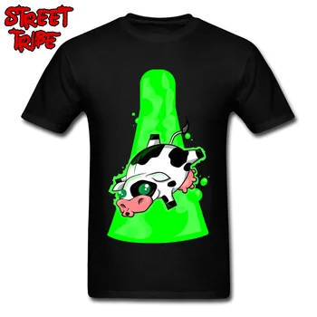 

All Cotton Men T-shirts Cow Abduction Tshirt Unique Short Sleeve Tops Funny T Shirt Company Normal Black Tees Drop Shipping