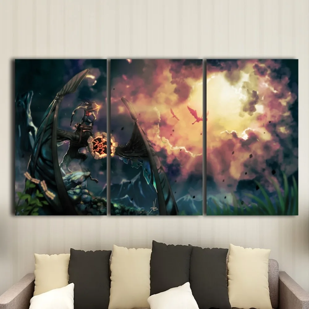

Canvas decorative painting wallpaper module HD printing 3 animated living room mural posters digital painting