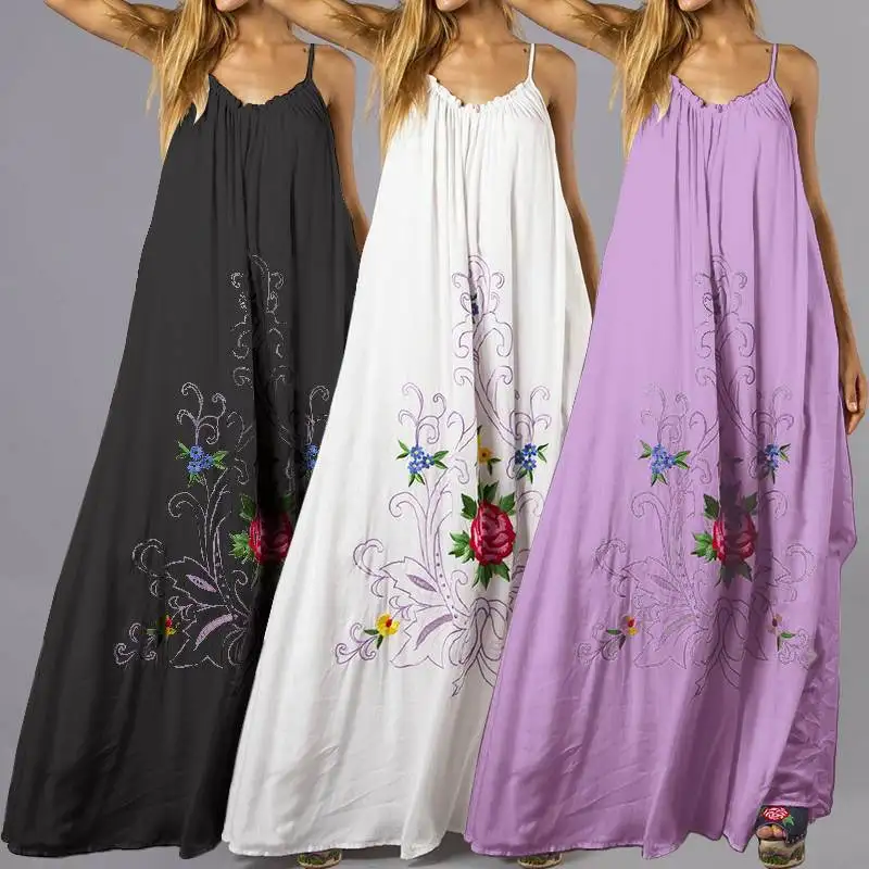 S-5XL, сексуальное богемное платье на бретелях, женское платье с открытой спиной, повседневное Свободное длинное платье с цветочным принтом,, летние пляжные вечерние платья макси