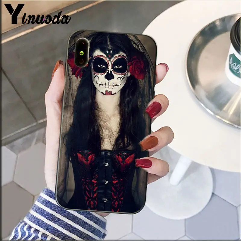 Catrina beautiful rose girl Skull Art