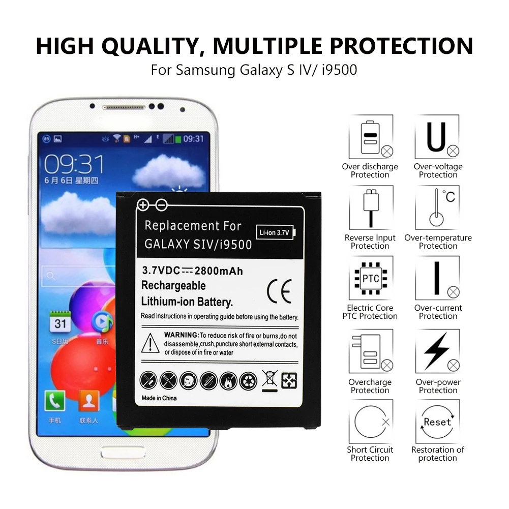 2800 мАч для samsung S4 сменная батарея для samsung Galaxy SIV S4 i9500 i9505 батарея для Galaxy S4 i9500 Батарея