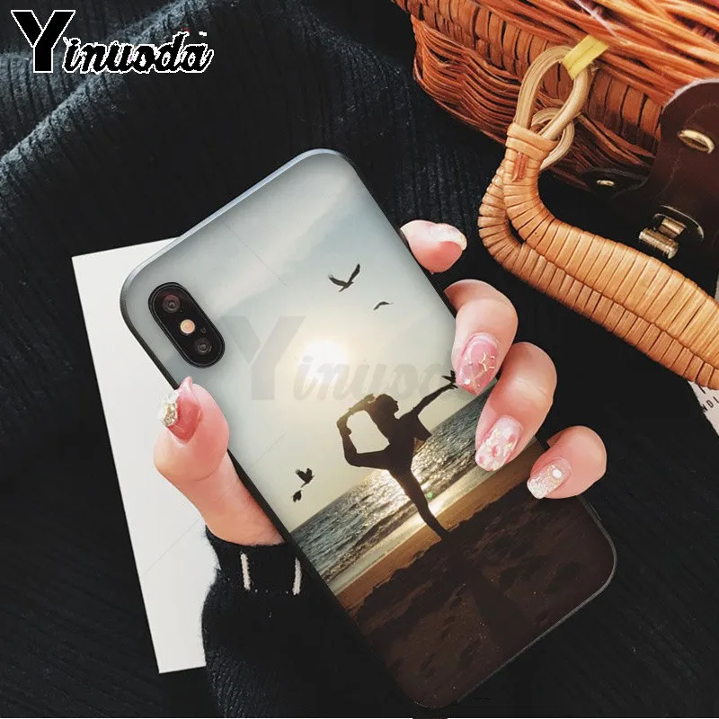 Yinuoda Девушка Йога DIY Роскошный Высокий протектор на конце чехол для iPhone 5 5Sx 6 7 7plus 8