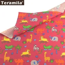 Teramila 100% 赤綿生地 Telas ポルメトロプリント動物デザインアンカラ生地 Tissu DIY ベッドシートミシンパッチワークの布(China)