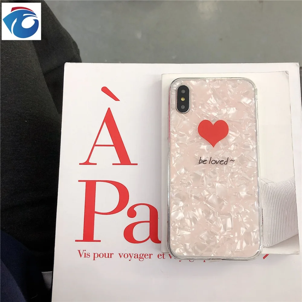 HUANQING  Fashion Lovely kindheart Cell phone case For iPhone 6 6s 7 8 Plus X XR XS Max Glitter shell Soft Phone Case 1