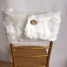 10 шт. Модный чехол для стула стульные шапки из искусственного меха с брошью для украшения рождественской свадьбы