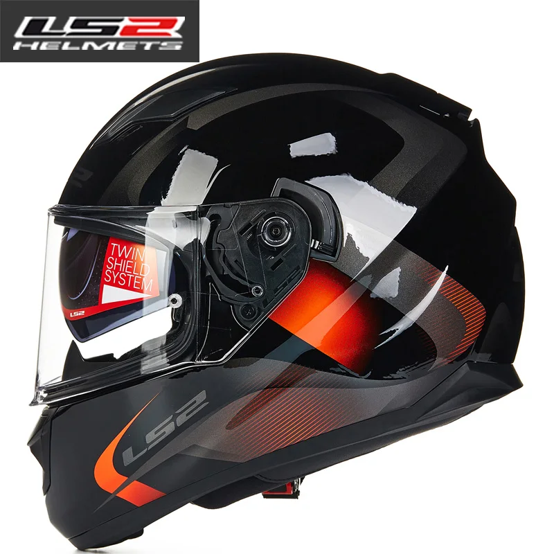 Skup LS2 FF328 strumień pełna twarz moto rcycle kask Capacete ls2 z podwójnym obiektywem ls2 Casco moto capacete de moto cicleta DOT zatwierdzony