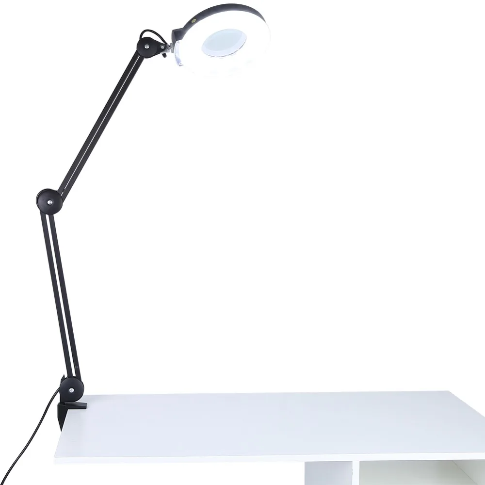

5x Magnifying Night Light Beauty Cosmetic Tattoo Manicure Desk Magnifier Lighting Lamp With Clamp 6000-6500K