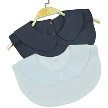 Рубашка с имитацией воротника, винтажный однотонный белый черный галстук, съемный воротник с отворотом, съемный воротник, женская одежда, аксессуары