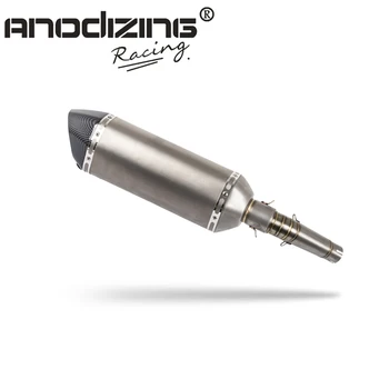 

47cm Slip on FOR HONDA NC700 NC750 NC750X 2012-2017 Exhaust Muffler Pipe Link Pipe Carbon Fiber Exhaust