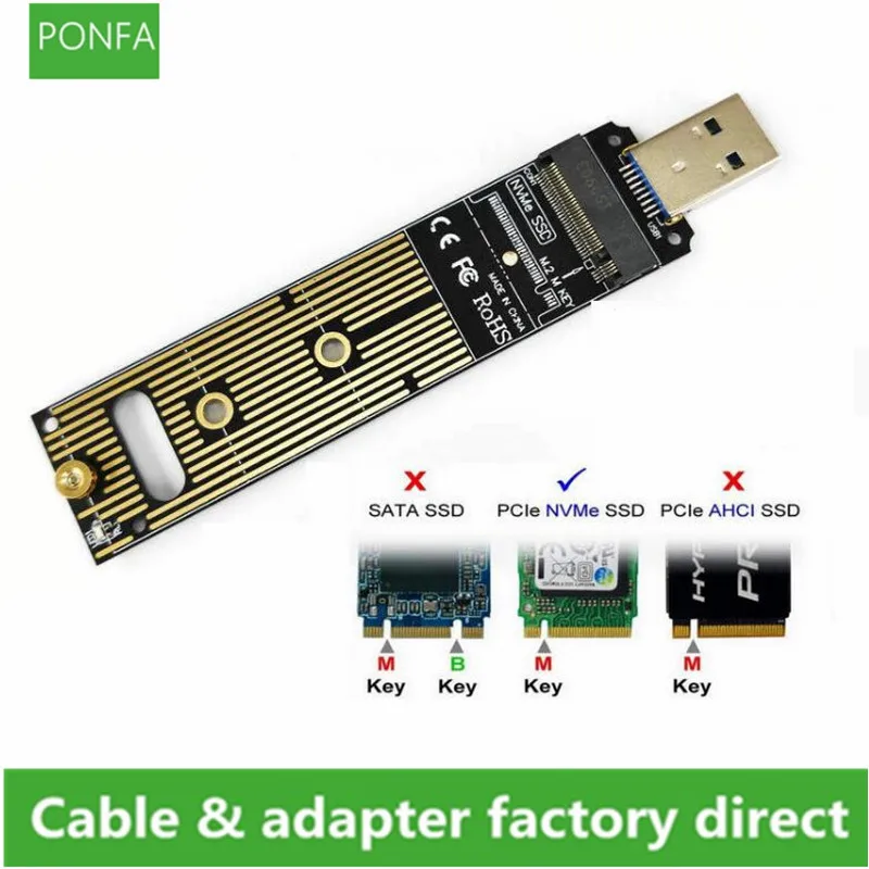 

USB 3.0 to Nvme M-key M.2 NGFF SSD External PCBA Conveter Adapter Card Flash Disk Type