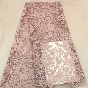 

Peach Color Lace High Quality African Tulle Lace Fabric New Arrival Nigerian Lace Fabrics For Wedding GF196-2