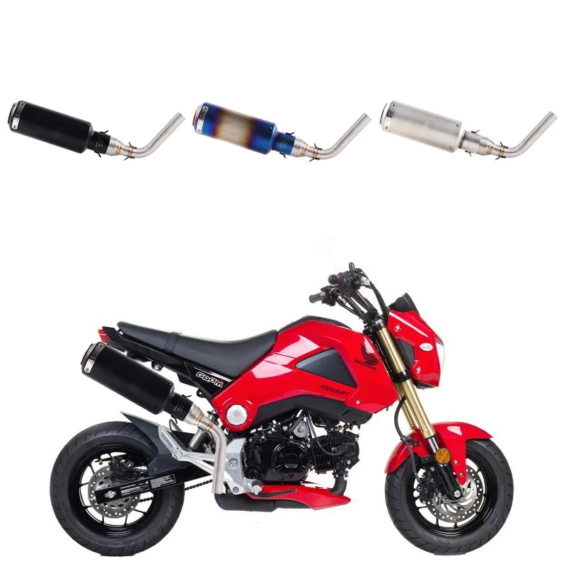 Мотоцикл выхлопной трубы ссылку углеродное волокно выхлопная средняя труба побег для honda гром MSX 125 MSX 125 2013-, без шнуровки