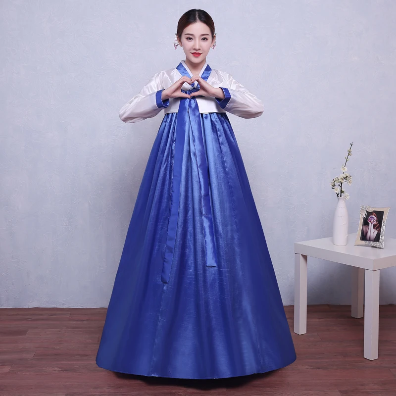 Корейский традиционный костюм ханбок леди дворец корейский Свадебный ханбок платье этнический танец меньшинств платье Национальный Азиатский ткань - Цвет: picture color